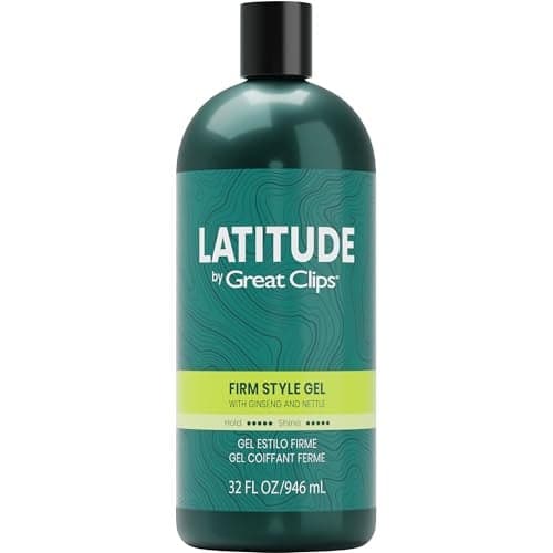 GREAT CLIPS LATITUDE Firm Style Gel | Hair Gel for Men | High Hold + High Shine | 32oz | Packaging May Vary