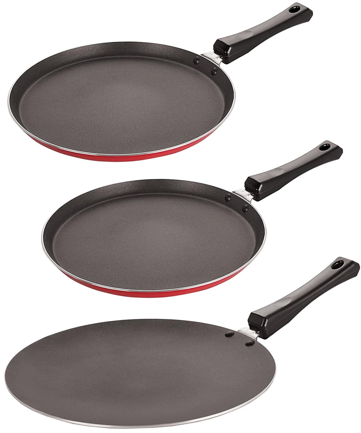 Nirlon 2 Way NonStick Coated Oil Free Kitchenware Combo Set with Stainless Steel Lid