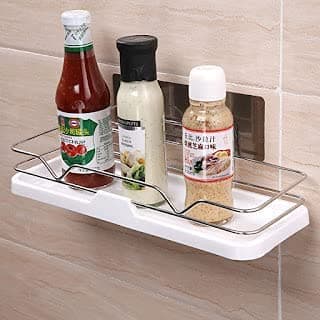 SSM Mart Magic Sticker Series Self Adhesive Wall Mounted Bathroom Storage Organizer Shelf Bathroom Racks and Shelves Without Drilling