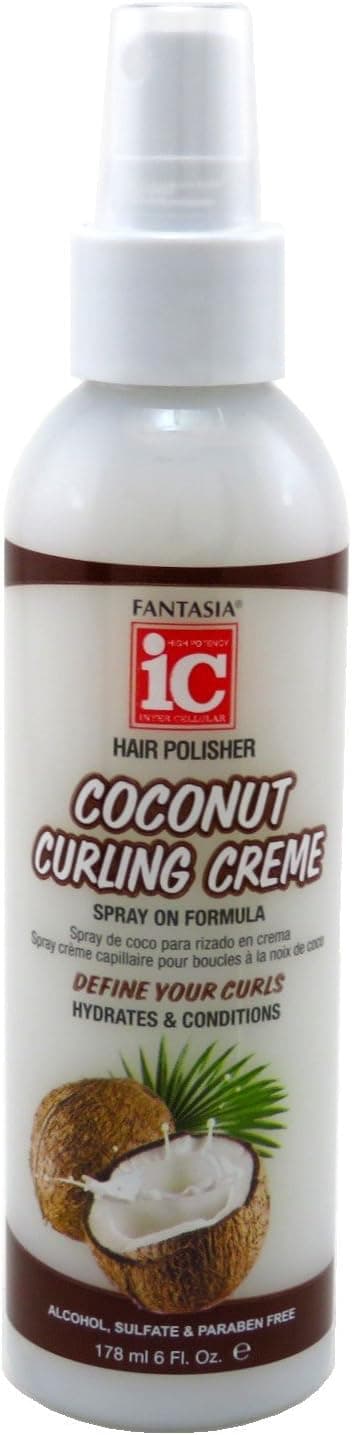 Fantasia Coconut Curling Creme 6 Ounce Pump 178ml 3 Pack