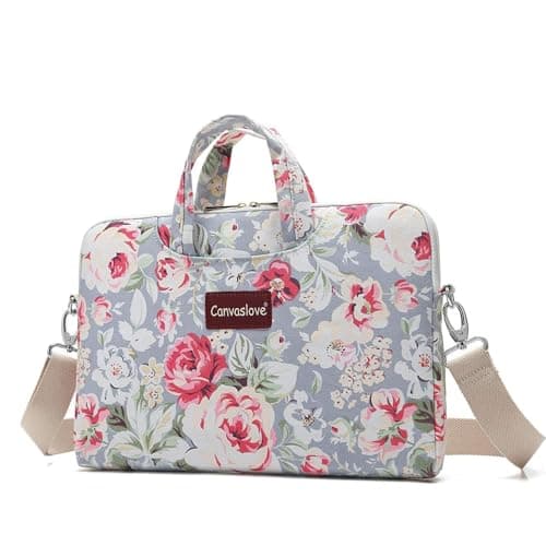 Canvaslove Water Resistant Laptop Shoulder Messenger Bag Sleeve Case for MacBook Pro 16 inch and 15 inch-15.6 inch laptop (Rose Blue)