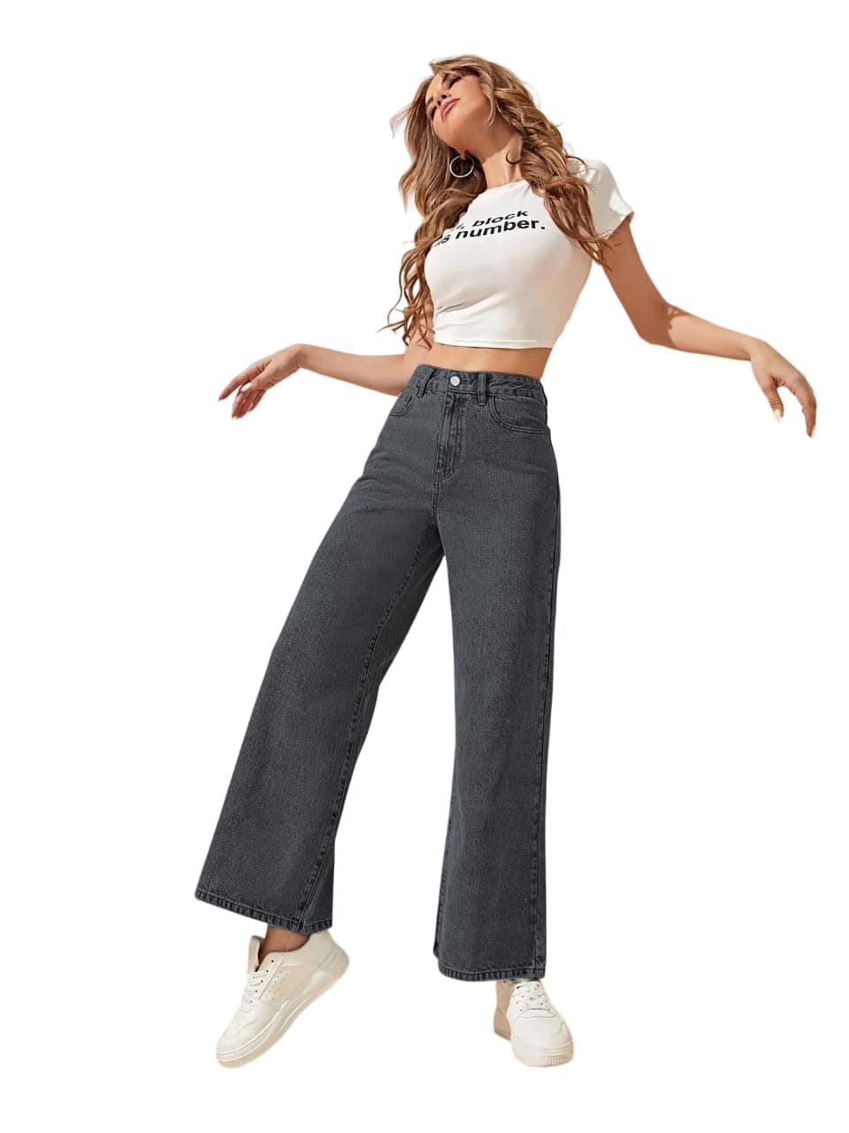 TAGAS Women's Loose High Rise Jeans (WDJ-2-WIDE-BLACK- Black_26)