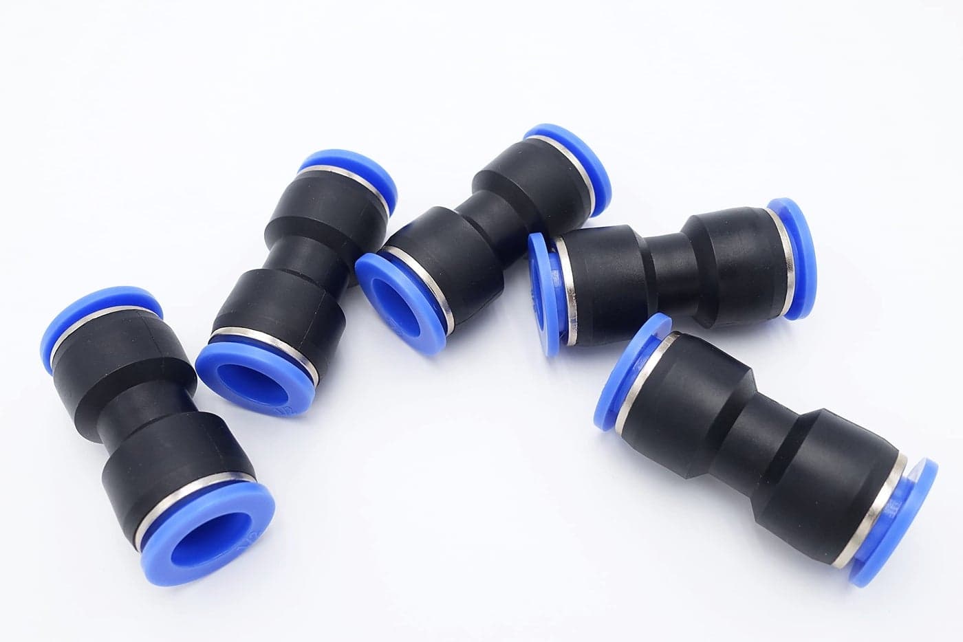 IVLPHA Push to Connect Fitting 3/16" Tube OD, Pneumatic Air Water Straight Union Two Way Connector/Coupler (Pack of 5)