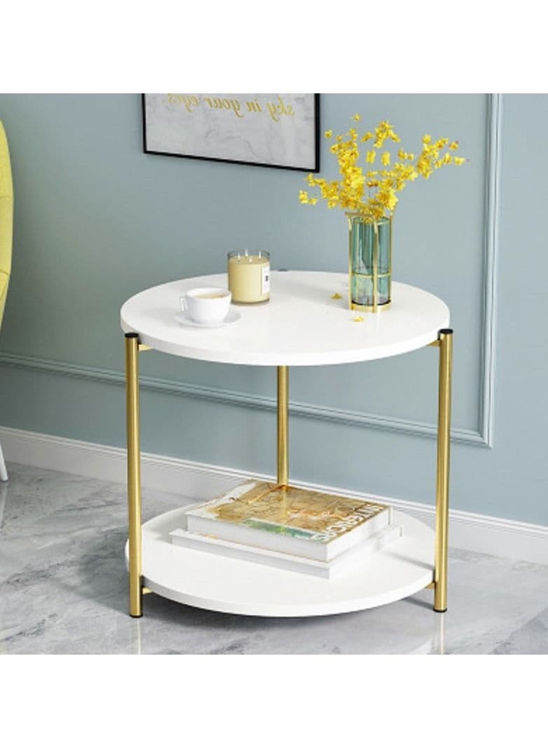 Coffee Tables for Living Room, Round End Side Tables Sofa Table, Modern Marble Nesting Table with Metal Frame Legs