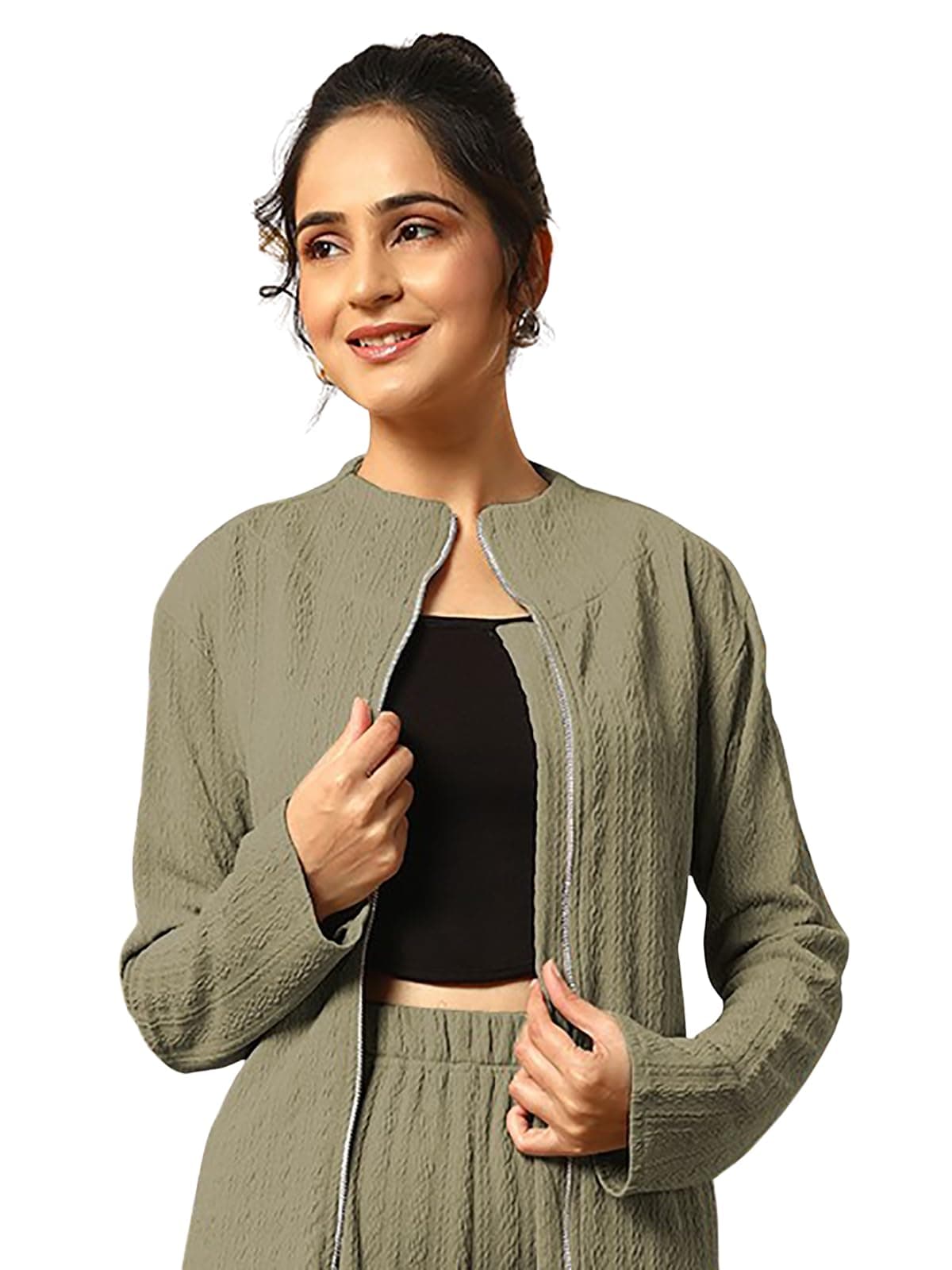 Leriya Fashion Winter Co-ord Set for Women Stylish | Warm Zip Jacket & Pant Set | Winter Wear for Womens Dress | Casual Travel & Loungewear Outfit
