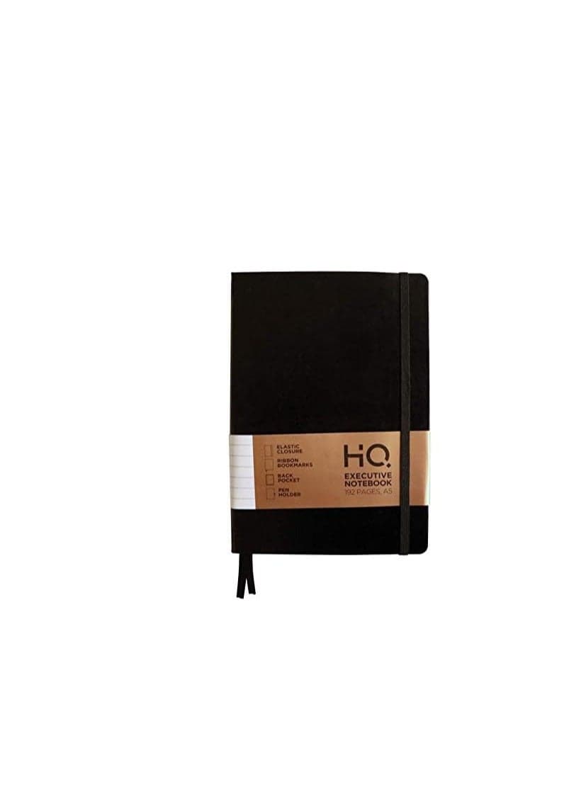 HQ A5 PU COVER JOURNAL EXECUTIVE BLACK 96 SHEETS