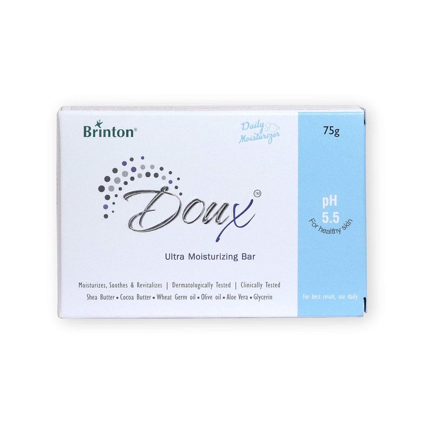 Brinton DOUX Daily Ultra Moisturizer Soap Bar with pH 55 75g pack of 4