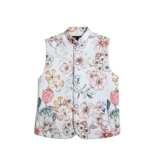 CAVIO Boys Traditional Floral Print Nehru Jacket