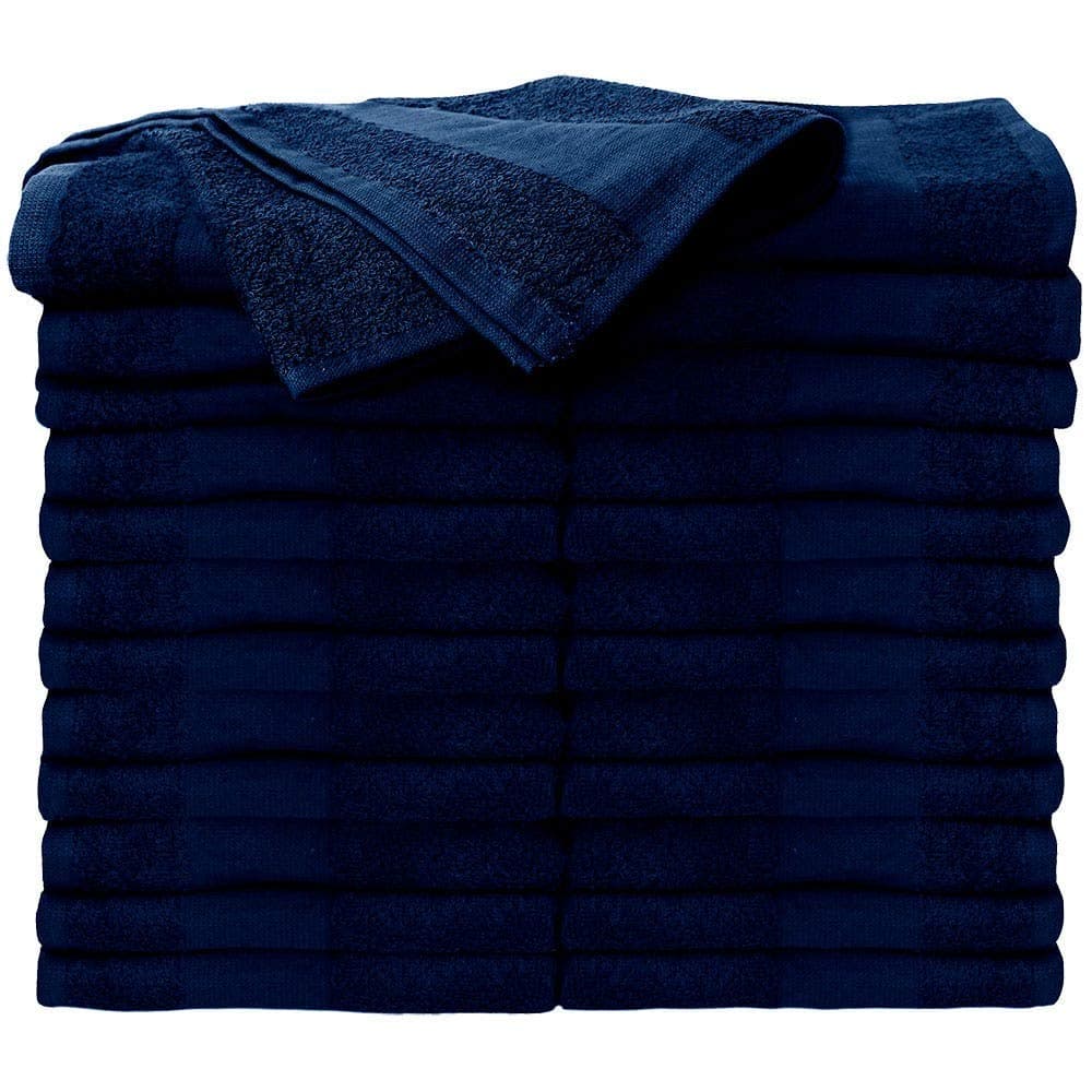 ForPro Professional Collection Premium Bleach Tough Salon Towels 100 Cotton BleachProof Stain Resistant Color Safe Towels for Salons Spas Gyms Home 16 W x 27 L Navy Blue