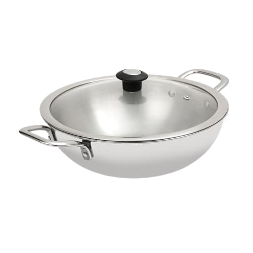 ROSTON Triply Kadai Stainless Steel with lid (26CM/3.5L)