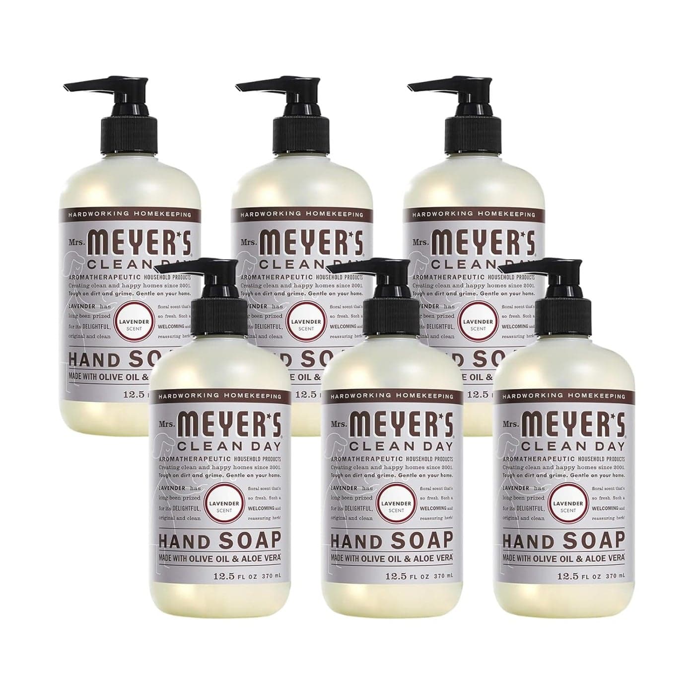 MRS MEYERS CLEAN DAY Liquid Hand Soap Lavender Scent 125 Fl Oz Pack of 6