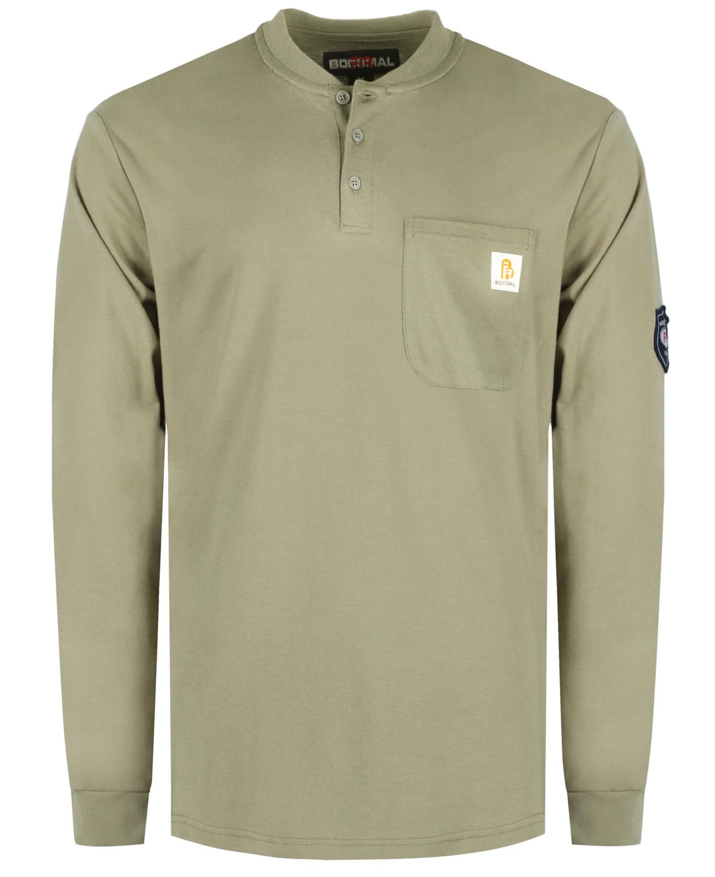 BOCOMAL FR Shirts Flame Resistant Shirt 55oz 100 Cotton Khaki Light Weight CAT2 Fire Retardant Henley Shirts