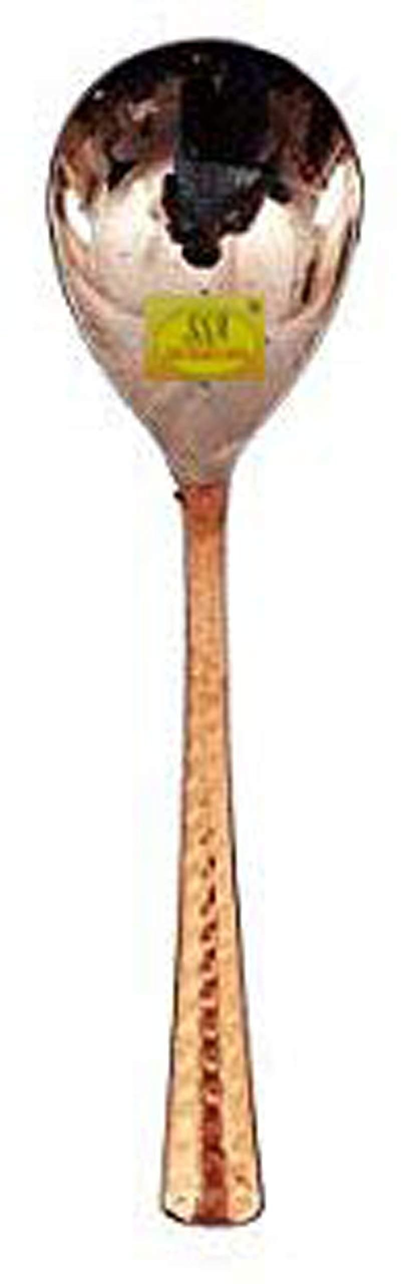 SHIV SHAKTI ARTS Handmade Pure Steel Copper Spoon Serving Spoon Dal Rice Spoon Hammered Designed Homeware Hotelware::Set of 1