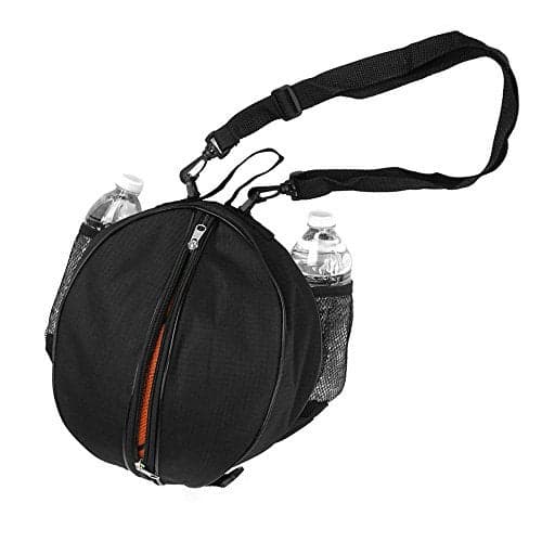 FoRapid Size 7 295 Basketball Bag Soccer Ball Football Volleyball Softball Sports Ball Bag Holder CarrierAdjustable Shoulder Strap 2 Side Mesh Pockets fWater Bottle Towel Sports Shoes Black