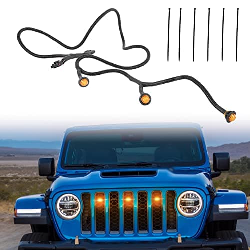 Upgrade Pre-Runner Style LED Grille Light Kit for Jeep Wrangler JL JLU Sports Sahara Freedom Rubicon 2018-2022 Safe Useful Auxiliary Running Light