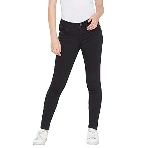 Nifty Women's Denim Stretchable Slim Fit Black Jeans (BMW, Black, 36)