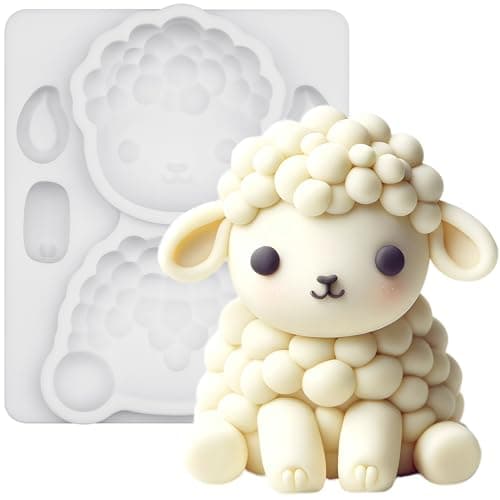 Fondant Mold Sheep Farm Animal Cake Topper 3.3 Inches Tall