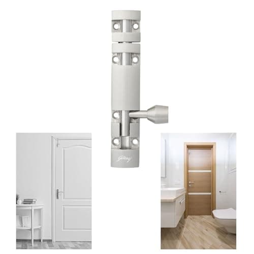 Godrej Door Fittings | Towerbolt Satin Finish | 4 inch with SS Rod | Designer Kundi with Big Knob for Better Grip, Chitkani for Bathroom, Cabinet, Wooden Door (Pack of 4) | 1 Year Warranty
