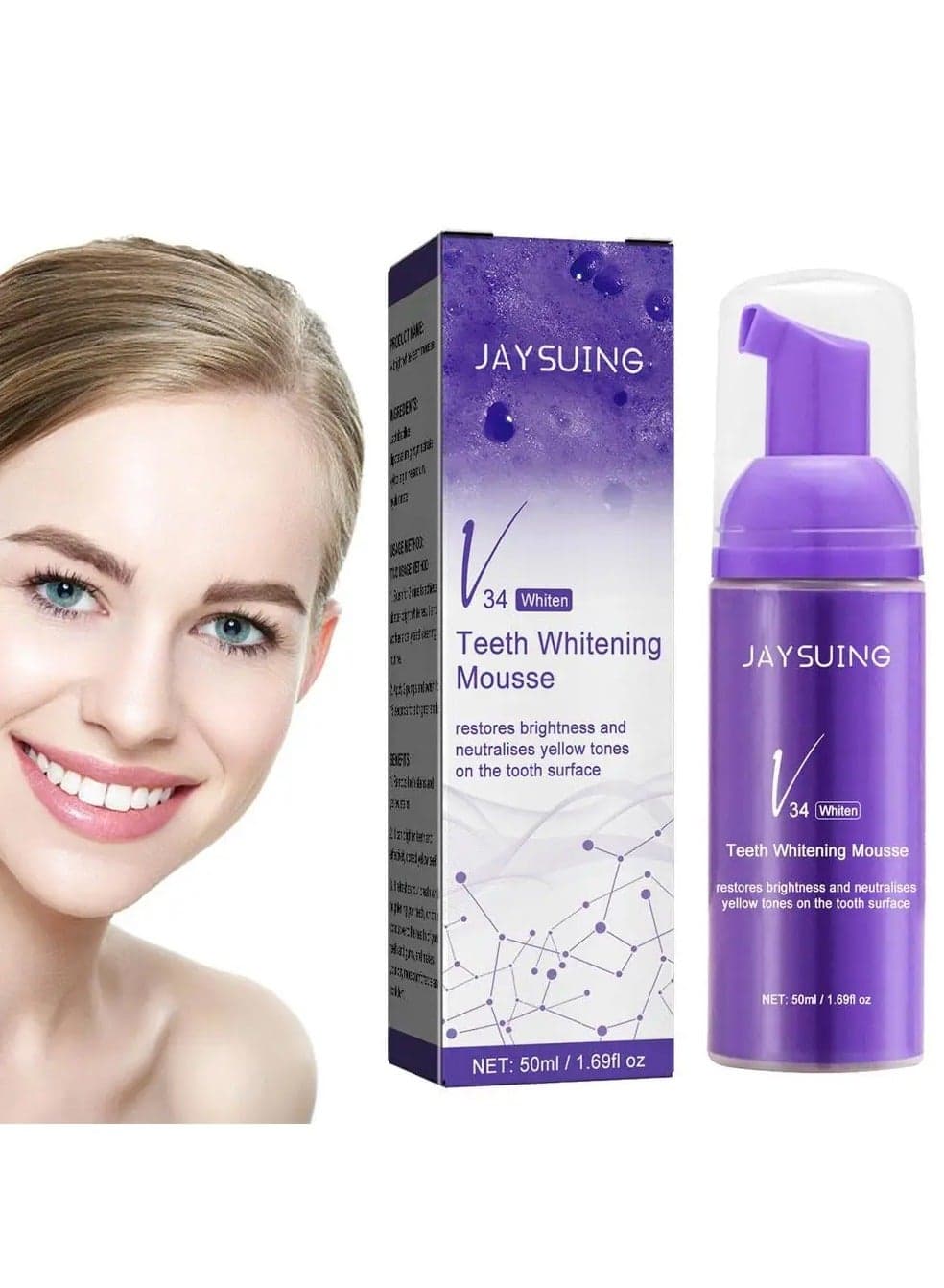 Jaysuing v34 Tooth Cleaning Mousse 50ml Tooth Whitening Toothpaste Clean Teeth Fresh Breath White Teeth Cleaning Product