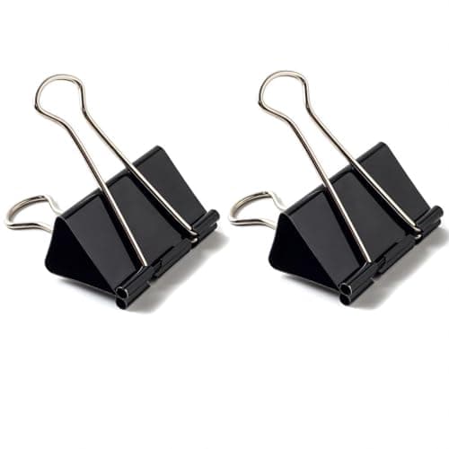 Coideal Black Binder Clips Medium 125 Inch Black Metal Paper Clips 24 Pcs 32mm Foldback Bull Clip Clamps for Office School 1 14 Inch