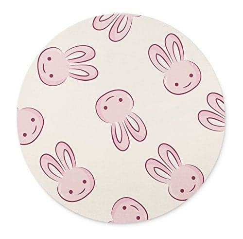 Pink Rabbits Mouse pad-Non-Slip Rubber Round Mousepad-Applies to Games,Home, School,Office Mouse pad …