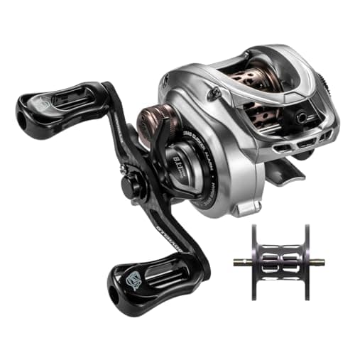 DOVIELLO HICC50 Compact Baitcaster Fishing Reels47oz Ultra Smooth Fishing Reel with Magnetic Brake811 Speed Ratio and 101 Bearing Reels Equipped for Saltwater Outdoor Right Hand Dual spools