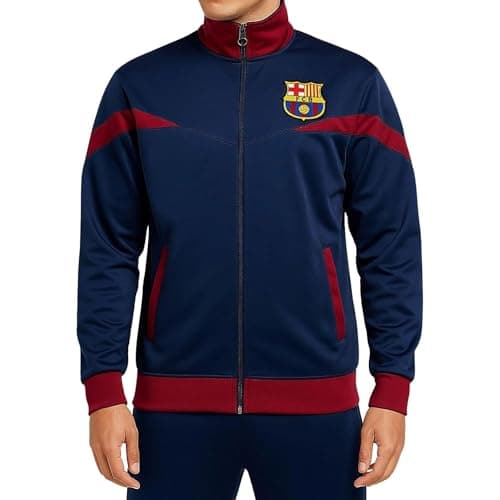 Icon Sports Officially Licensed FC Barcelona Soccer Track Jacket - Unisex Adult - FCB39TJ Navy XL