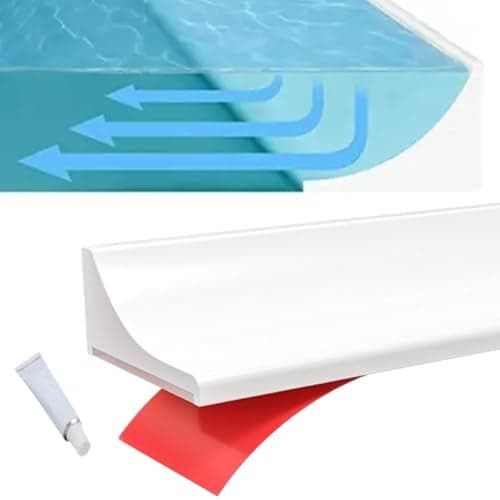 Careopeta 3M Silicone Water Stopper for Kitchen Slab Water Blocker for Sink Dam Barrier Bathroom Shower Water Guard Self Adhesive Tape Retaining Strips with Glue Collapsible Threshold (Brown)