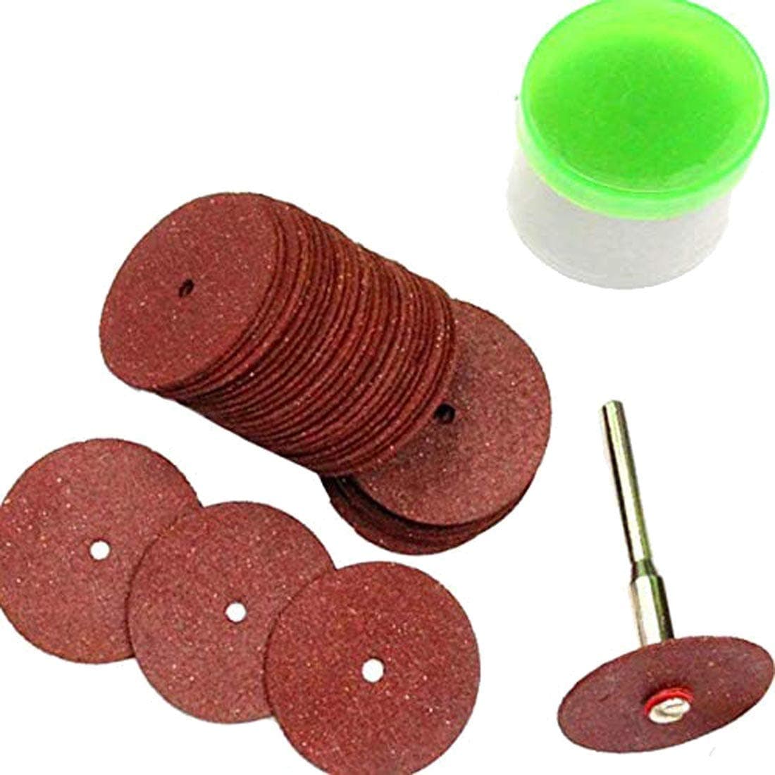 DIY Crafts Pack Of 60 Pcs, Multi, Colour With 1 Pc Mandrel, 24mm Mini Diamond Cutting Discs Wheel Drill Bit For Rotary Tool Kit Cut Off Wh(Pack Of 60 Pcs, Multi, Colour With 1 Pc Mandrel)
