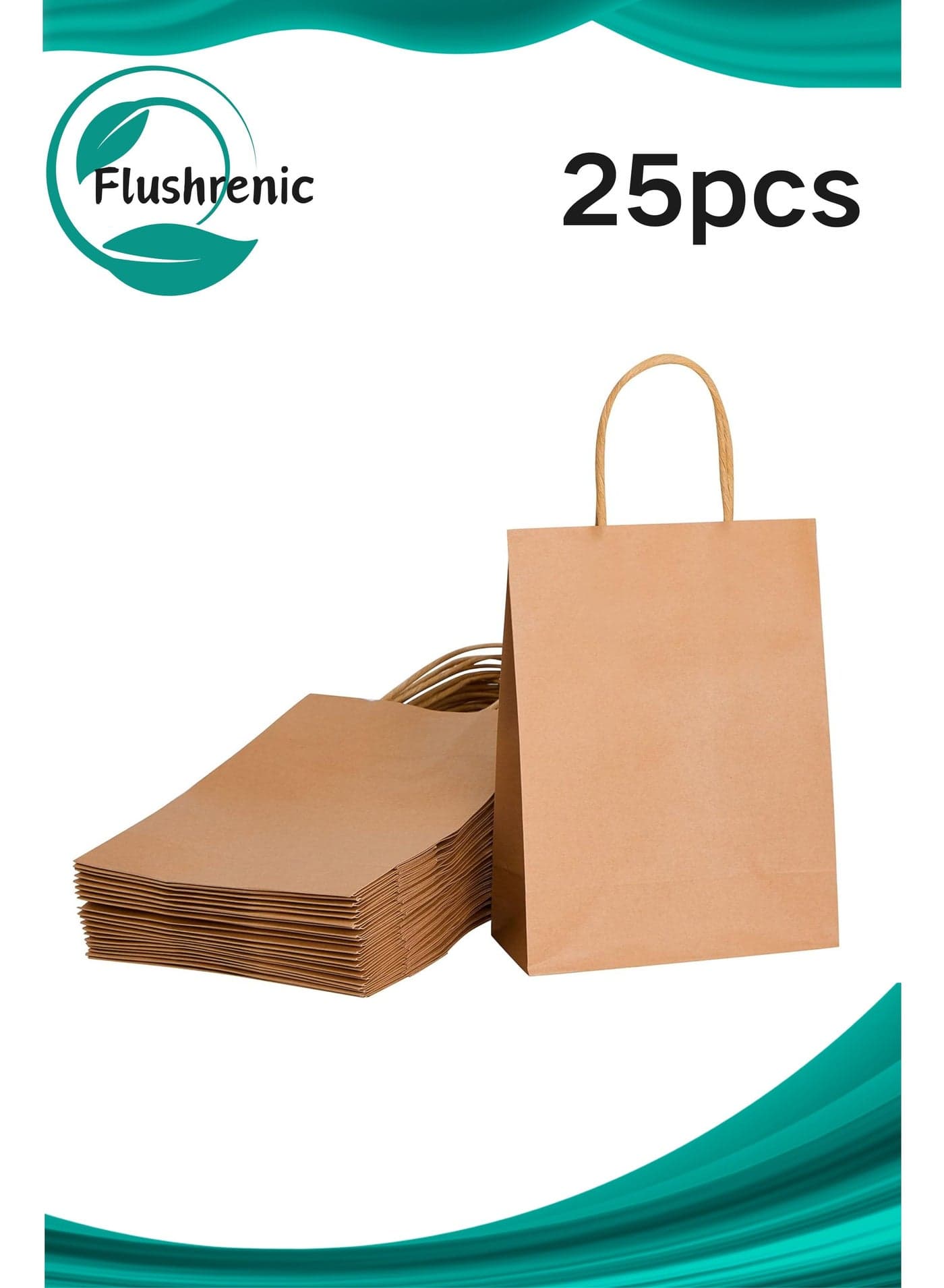 25 Pack Small Party Favor Bags,Goodie Bags for Birthday Party,Brown Gift Bags With Handle (Brown)