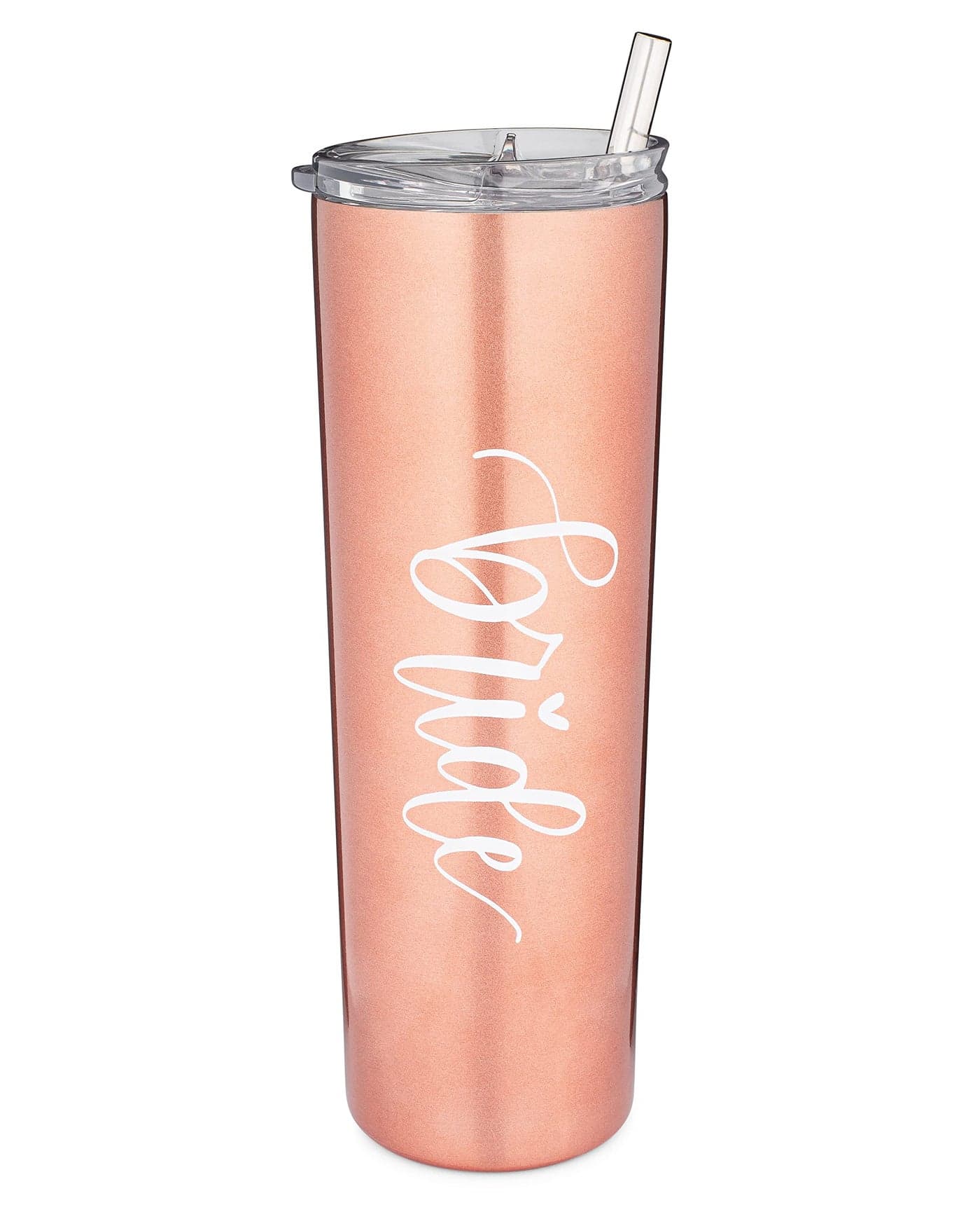 The Navy Knot Bride Tumbler Stainless Steel Skinny Insulated Tumblers wLids Wine Glass Coffee Cup Gifts for Women Traveler Adults Rose Gold 20 Oz
