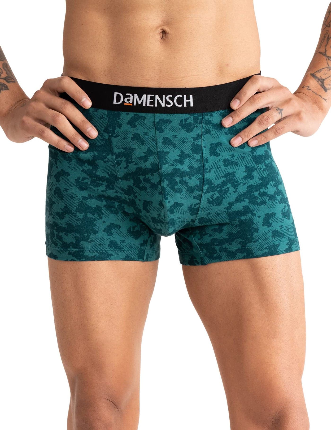 DAMENSCH Men's Deo-Cotton Deodorizing Printed Trunks- Pack of 1- Tulipwood- Large