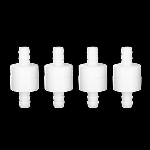 Feelers 3/16" (4MM) One Way Inline Check Valve Non-Return One-Way Air Water Gas Check Valve Ozone Resistance PVDF, Pack of 4