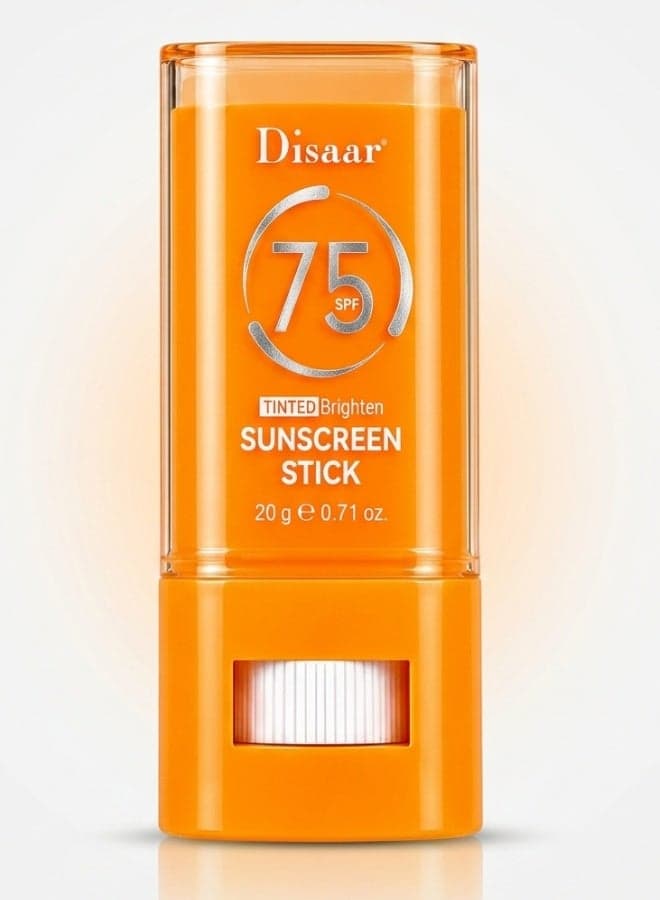 SPF 75 Tinted Brighten Sunscreen Stick 20g Face Sunblock UV Protection Whitening Moisturizing Portable Sun Care