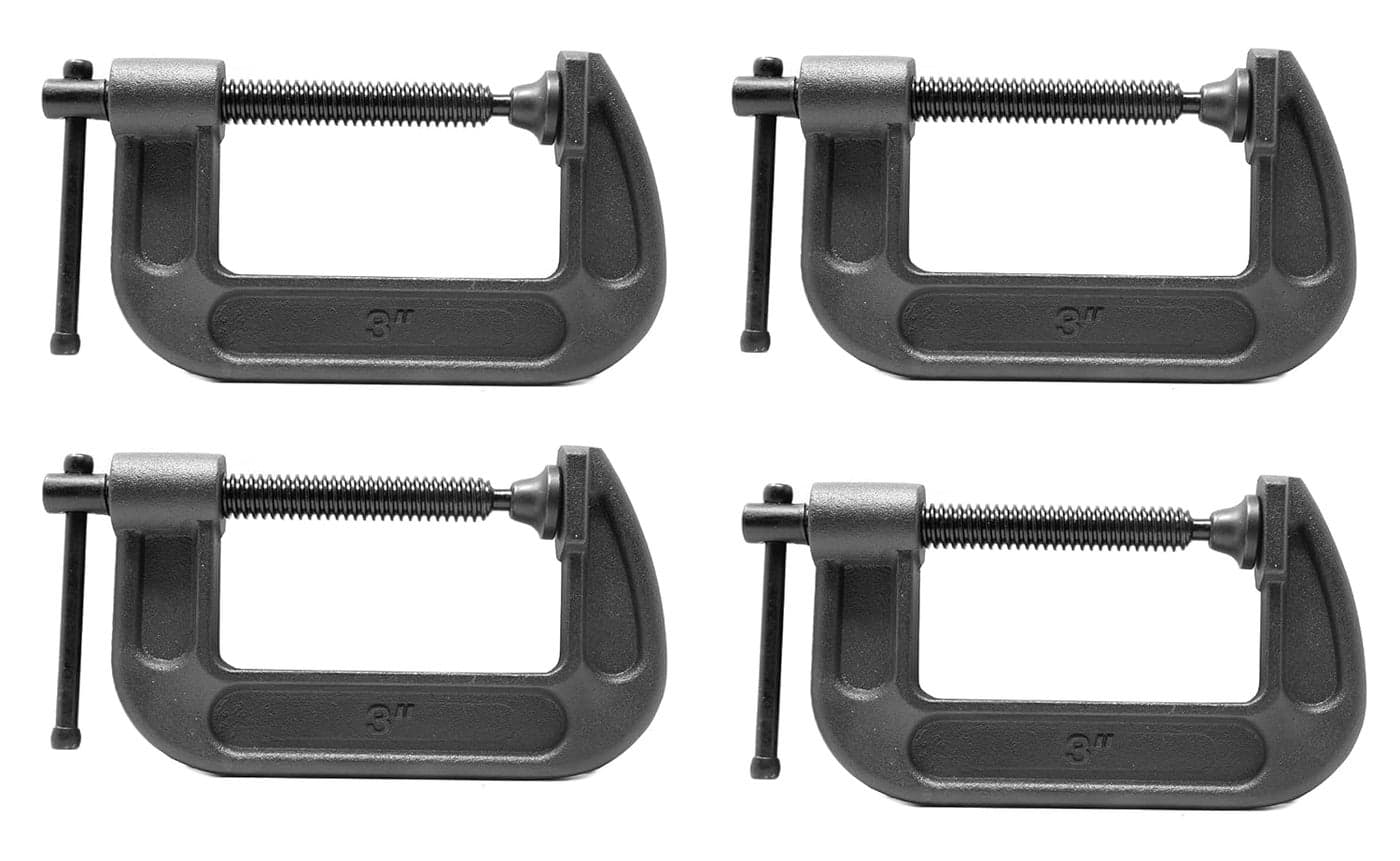 KROST 3 inch Industrial Heavy Duty G Clamp C Type Antirust Universal Clamping Tool for woodworking and DIY Maximum Opening size 75mm 4PCS