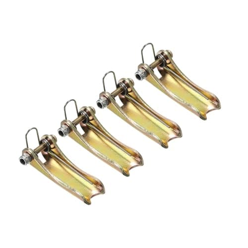 PATIKIL 17 Inch Hook Safety Latch Kit 4 Pack Metal Towing Hitch Replacement for Clevis Hook Trailer Golden Tone