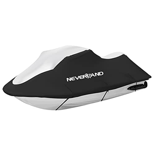 NEVERLAND Waterproof Jet Ski Cover - Compatible with Yamaha Seadoo Kawasaki, Jet Ski Covers 2 3 Seater UV Resistant 210D Heavy Duty Cover with 2 Air Vents Suitable for 2 3 Seater Lengths 115'' to 120"