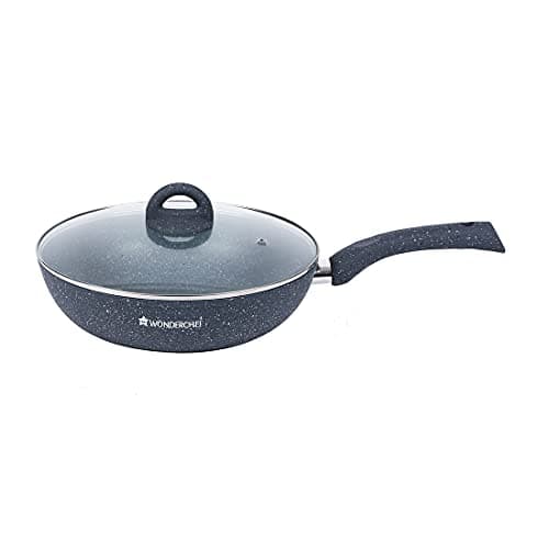 Wonderchef - 60004700 Granite Wok with Lid, 24cm, 2.7L,Grey