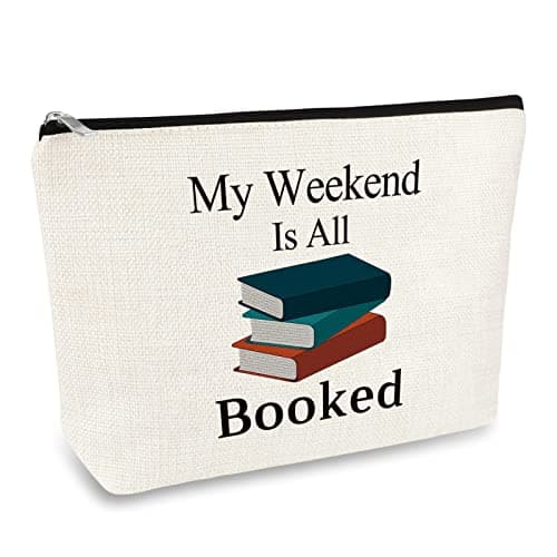 Book Lover Gifts Makeup Bag Reading Books Club Bibliophile Book Worm Bookish Gift Librarian Gift Christmas Birthday Graduation Gifts for Books Lover Friends Teacher Student Cosmetic Bag Travel Pouch
