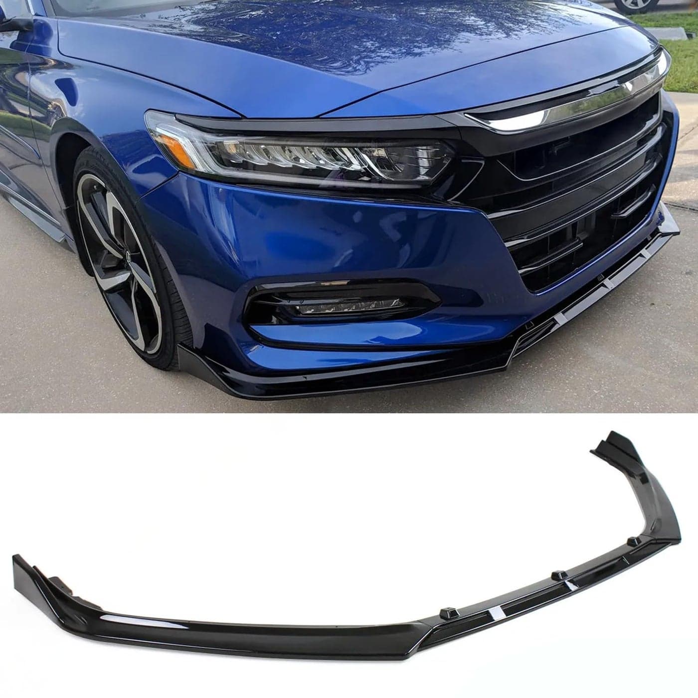 WheelX Front Lip Compatible with Honda Accord 20182020 JDM Air Dam Bumper Splitter Lower Chin Spoiler Protection Body Kit Fit for 2018 2019 2020 Glossy Black
