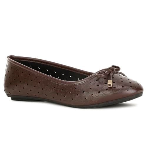 Bata Women's Slip-on Ballet Flat - Brown (4 UK) (5514061)