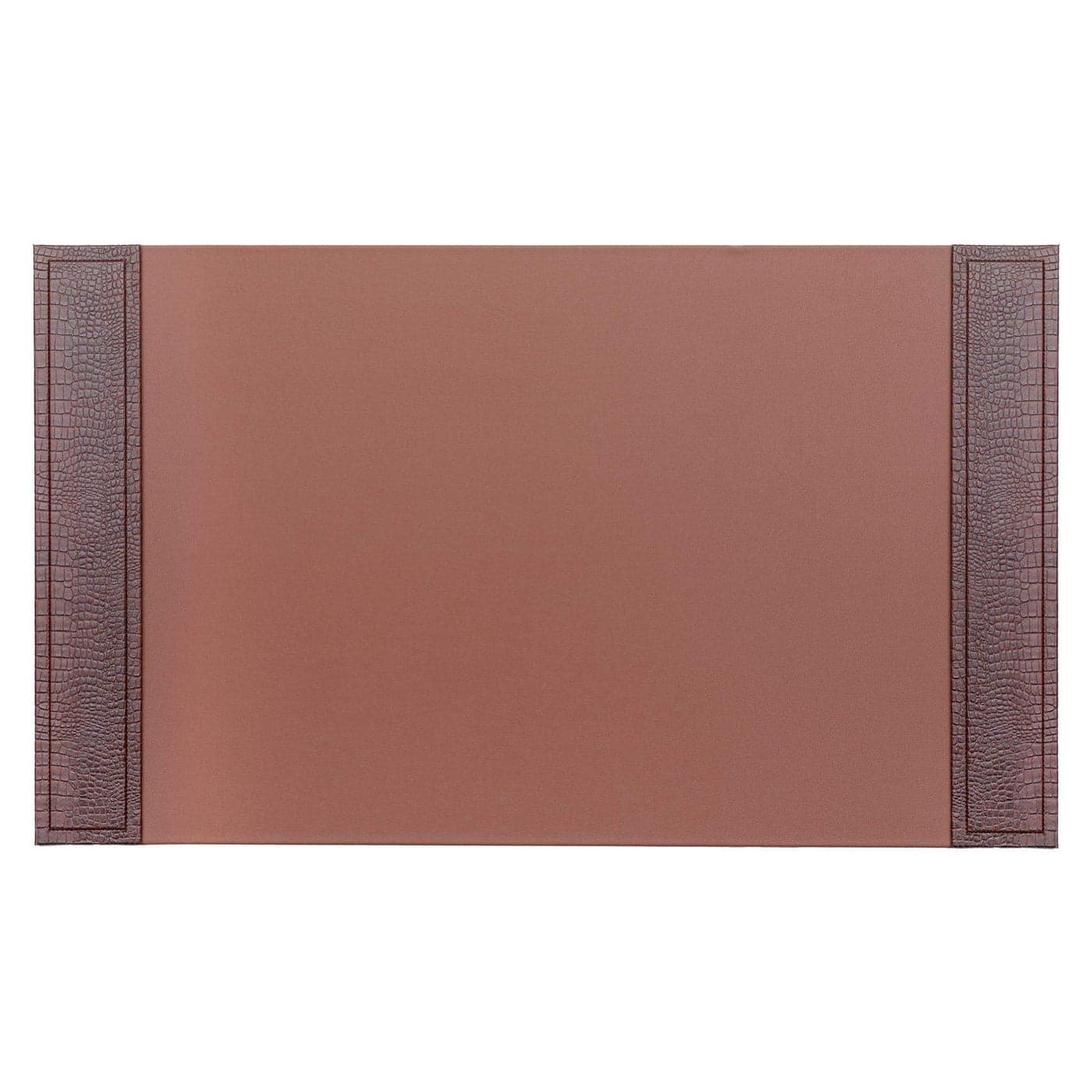 Dacasso Crocodile Embossed Pad with Side Rails Luxury Leather Desk Blotter for Writing 34 x 20 Brown