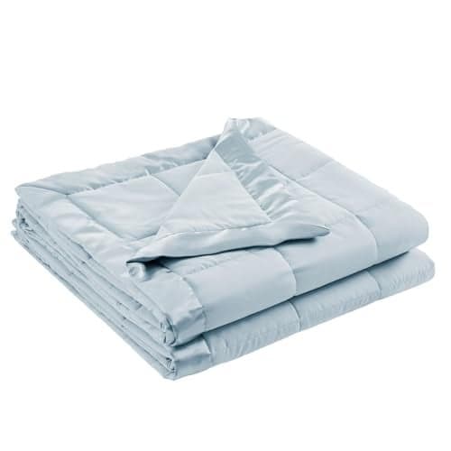 Madison Park Windom Down Alternative Blanket, Premium 3M Scotchgard Moisture Wicking Treatment, Lightweight and Soft Bed Cover For All Season, Satin Trim, Blue King