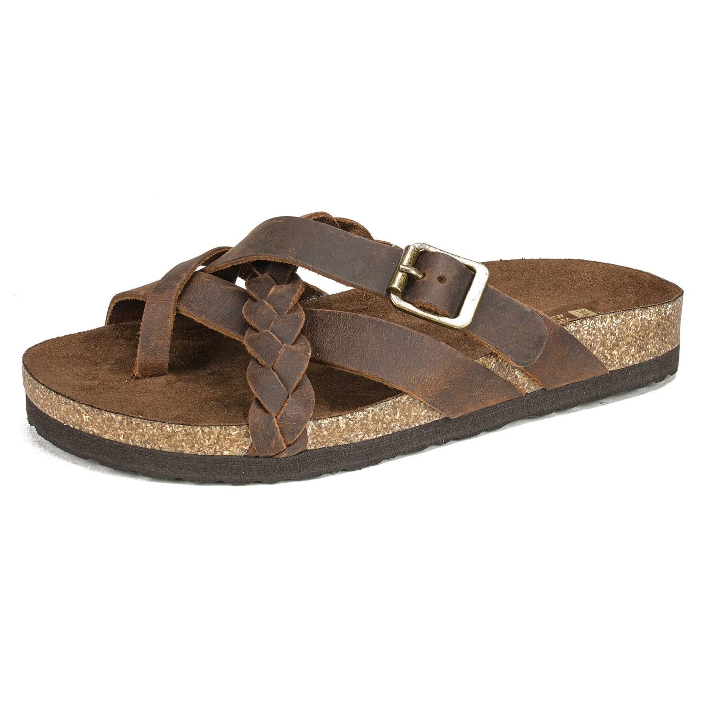 WHITE MOUNTAIN Womens Harrington Footbed Sandal BrownLeather 12 M