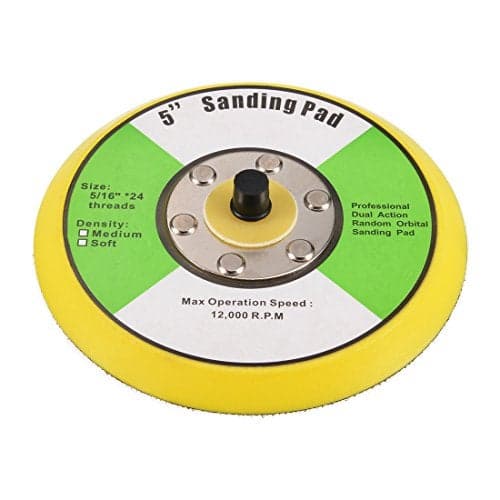 uxcell 5" Hook and Loop Backing Pad Sanding Polishing Backer Plate with 5/16"x24 Thread for Random Orbit Sander Polisher Buffer