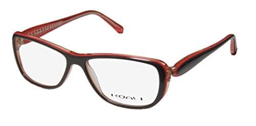 Koali 7184k For Ladies/Women Designer Full-Rim Shape Hip Ophthalmic Fashion Accessory Eyeglasses/Eyeglass Frame (53-14-130, Taupe/Coral/Transparent Orange)