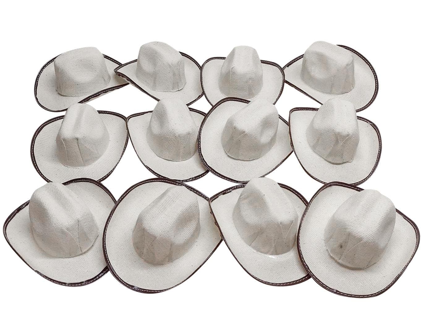 More Fiesta Mini Cowboy Rodeo Hats 5 Inches Size 12 Pack Beige