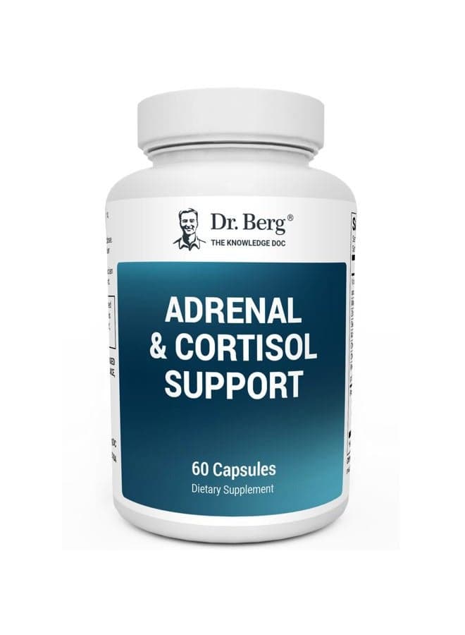Dr. Berg Adrenal & Cortisol Capsules - Adrenal Supplement & Cortisol Manager - Mood, Focus, Relaxation and Stress Support - Adrenal Supplements with Ashwagandha Extracts - 60 Capsules