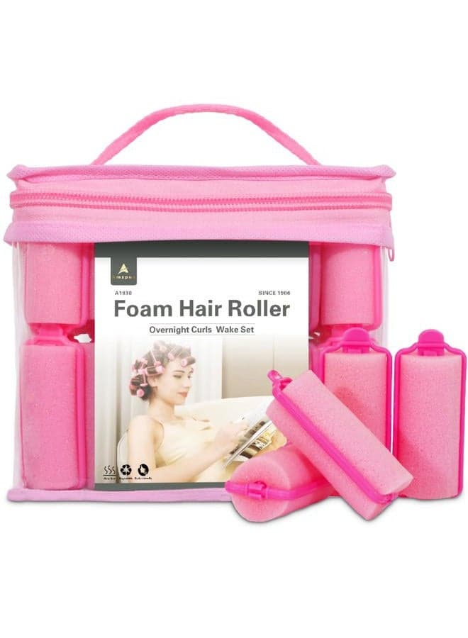 36 Pieces Foam Sponge Hair Rollers - Soft Sleeping Hair Curlers Flexible Hair Styling Curlers Sponge Curlers for Hair Styling (Pink)