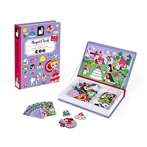 Janod MagnetiBook 63 pc Magnetic Princess Costumes Dress Up Game - Ages 3+ - J02725